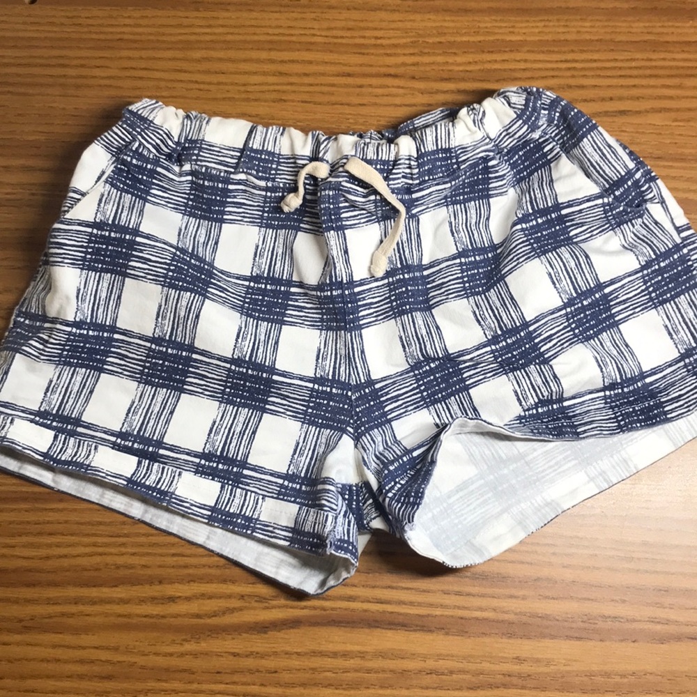White and Blue Patterned Shorts